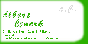 albert czmerk business card